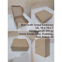 Kotak Makan / Kemasan Makanan Berbahan Craft Uk. 18 x 18 x 7 cm ( Tanpa Lubang )