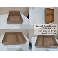 Kotak Makan Dus Nasi Cathering Kraft Coklat Tutup Mika Uk. 31 x 22 x 7 cm