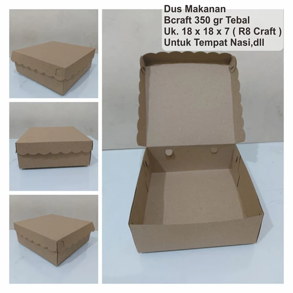 Kotak Makan Berbahan Craft 350 gr Uk. 18 x 18 x 7 . R8