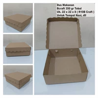 Kotak Makan Dus Nasi Craft 350 gr ( Tebal ) . R10B Craft. Uk. 22 x 22 x 8 cm ( Min Order 10 pcs )