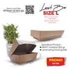 Kotak Makan Paper Lunch Box Kraft Coklat Laminasi Size L Uk 20 x 13 x 5 cm 1