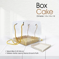 Kotak Mika Kemasan Cake Uk. 14 x 14 x 14 cm ( Tebal Mika 0.30 )