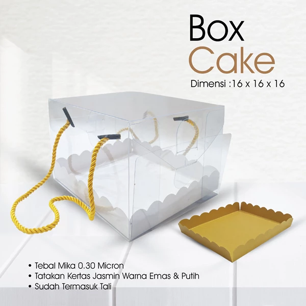 Kotak Mika Kemasan Cake Uk. 16 x 16 x 16 ( Tebal Mika 0.30 )