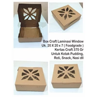 Kertas Bungkus Makanan / Dus Kue Laminasi Window cake box dus roti spikoe dus pudding Uk. 20 x 20 x 7 Craft 375 gr