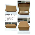 Kertas Bungkus / Paper Lunch Box Kraft Coklat Laminasi Size M / 18 X 11 X 5 cm 1